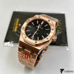 Audemars Piguet Royal Oak Selfwinding – 18K Rose Gold – Black Grande Tapisserie Dial – Automatic Luxury Watch