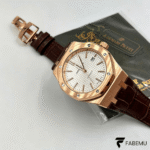 Audemars Piguet Royal Oak – Rose Gold – White Dial – Leather Strap – Automatic Luxury Watch