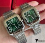 Cartier Santos de Cartier – Stainless Steel – Sunray Green Dial – Large & Medium Models