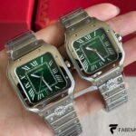 Cartier Santos de Cartier – Stainless Steel – Sunray Green Dial – Large & Medium Models