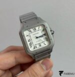 Cartier Santos de Cartier – Large Model – Stainless Steel – Silvered Opalised Dial – Calibre 1847 MC