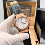 Hublot Classic Fusion Automatic – 18k King Gold – White Opaline Dial – Alligator/Rubber Strap
