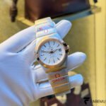 Omega Constellation Co‑Axial Chronometer – Two‑Tone Steel & Sedna/Rose Gold – Silver Textured Dial – Automatic Luxury Watch