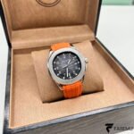 Patek Philippe Aquanaut 5168G‑001 – Jumbo 20th Anniversary Edition Style – Black Embossed Dial – Orange Tropical Strap