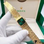 Rolex Precision / Cellini – Vintage Ladies Cocktail Watch – 18K Yellow Gold – Emerald Sunburst Dial – Manual-Wind