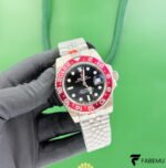 Rolex GMT‑Master II – All‑Red Ceramic Bezel – Black Dial – Stainless Steel Jubilee (Custom Concept)
