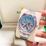 Rolex Oyster Perpetual – Celebration Motif “Bubbles” Dial – Smooth Bezel – Oyster Bracelet – Ref. 124300 / 126000 / 277200
