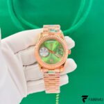 Rolex Day‑Date 40 – Everose Gold – Olive Green Dial – President Bracelet