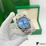 Rolex Day‑Date 40 – Platinum – Ice Blue Sunburst Dial – Fluted Bezel – President Bracelet – Ref. 228236