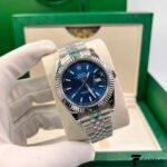 Rolex Datejust 41 – Bright Blue Fluted Motif Dial – White Gold Fluted Bezel – Jubilee Bracelet – Ref. 126334‑0028