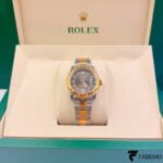Rolex Datejust 31 – Slate Roman Dial with Diamond VI – Yellow Gold Diamond Bezel – Oyster Bracelet – Ref. 278343RBR