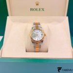 Rolex Datejust 31 – White Mother‑of‑Pearl Diamond Dial – Yellow Gold Diamond Bezel – Oyster Bracelet – Ref. 278343RBR