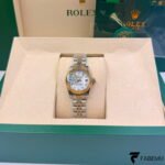 Rolex Lady‑Datejust 28 – White Mother‑of‑Pearl Diamond Dial – Yellow Gold Fluted Bezel – Jubilee Bracelet – Ref. 279173