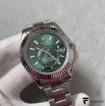 Rolex Sky‑Dweller 42 – Mint Green Dial – White Gold Ring Command Bezel – Oyster Bracelet – Ref. 336934‑0001