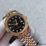 Rolex Datejust – Bright Black Diamond Dial – Yellow Gold Fluted Bezel – Jubilee Bracelet – Ref. 126333 / 126233