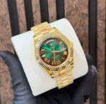 Rolex Day‑Date 40 – Green Ombré Roman Dial – Yellow Gold Fluted Bezel – President Bracelet – Ref. 228238 - Image 2