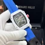 Richard Mille RM 67‑02 Automatic Extra Flat – “Alexis Pinturault” Edition – White ATZ Ceramic – Blue Strap