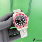 Rolex GMT‑Master II – All‑Red Ceramic Bezel – Black Dial – Stainless Steel Jubilee (Custom Concept)