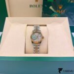 Rolex Lady‑Datejust 28 – Silver Diamond Dial – Yellow Gold Fluted Bezel – Jubilee Bracelet – Ref. 279173‑0013